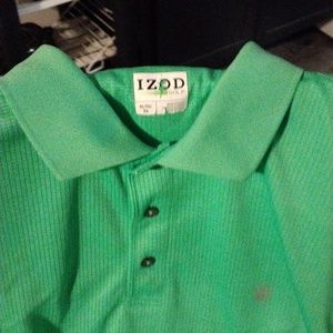 Collard green Izod golf shirt.